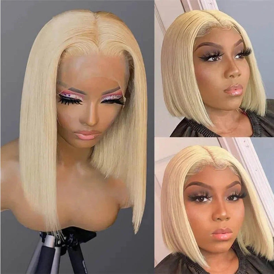 Blonde lace bobo wig