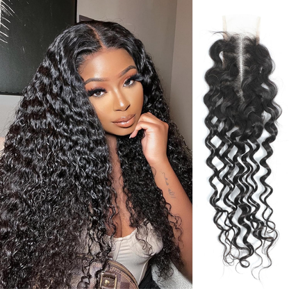 4*4 water Lace closure human hair 