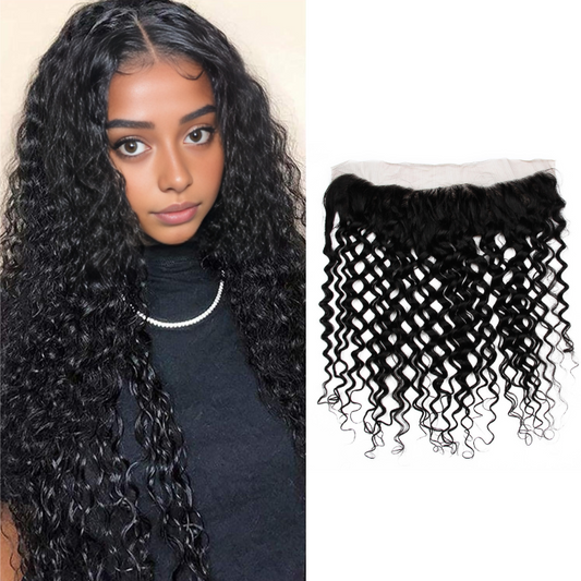 13*4 lace frontal water wave Brazilian virgin hair  