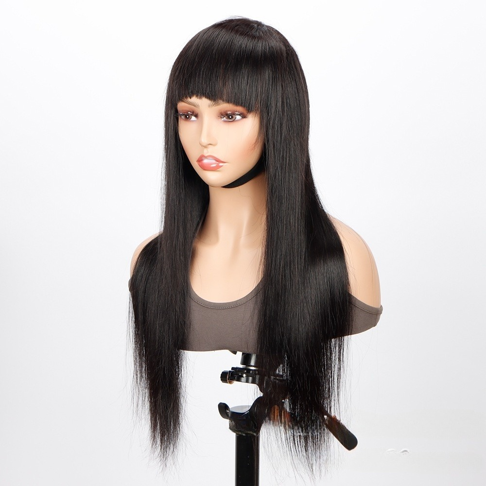 Nat human hair machined wig