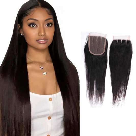 4*4 remy human hair lace closure straight