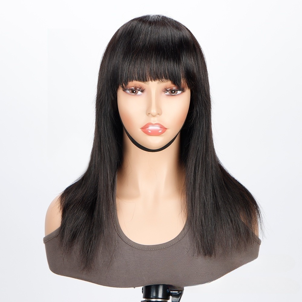 Nat human hair machined wig