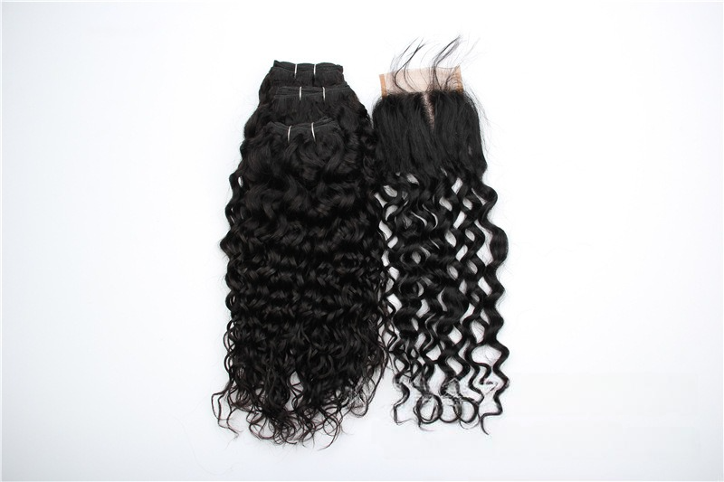 4*4 water Lace closure human hair 