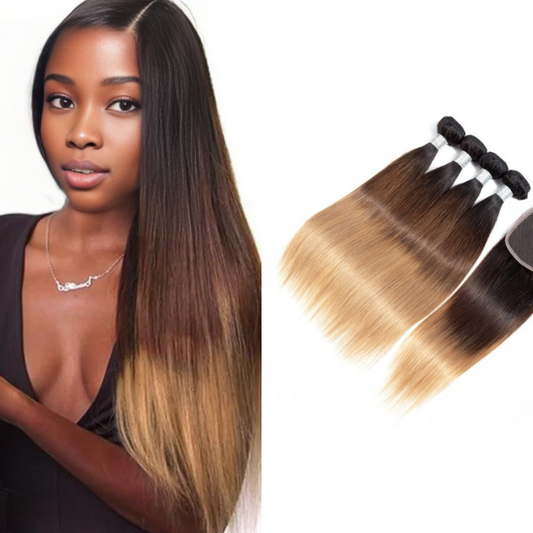 1B 4 27 ombre hair weave straight