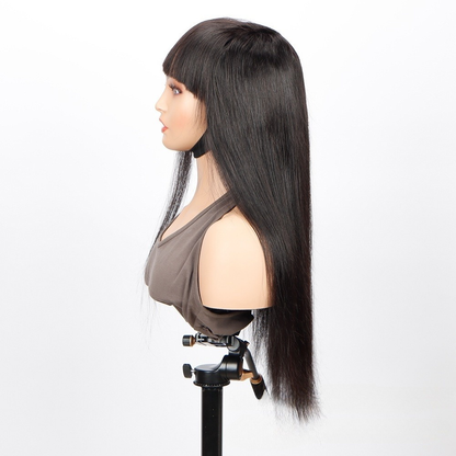 Nat human hair machined wig