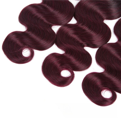 1b/99j 2 tone black to burgundy human hair body wave