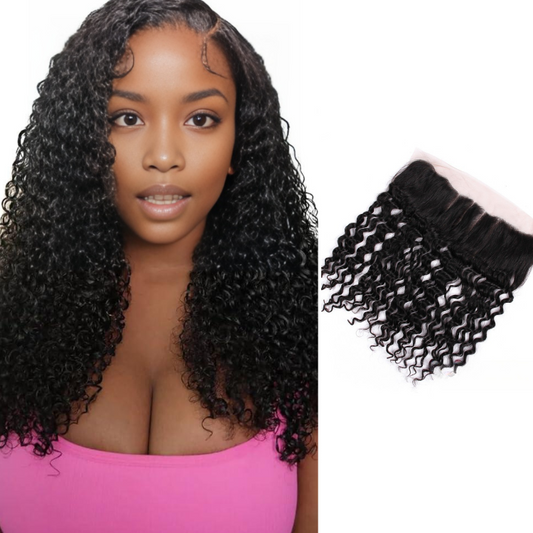 13*4 lace frontal jerry curl closure remy hair